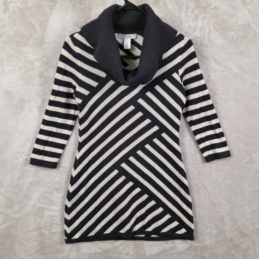 White House Black Market Sweater Size XS Cowl Neck Minimalist Retro Shimmer